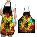 Wasserdichte Kochsch&uuml;rze, Personalisierte Spritzwassergesch&uuml;tzte Sch&uuml;rze, Bunte Graffiti-Grillsch&uuml;rze Mit Taschen Und Verstellbarem Hals, Geeignet F&uuml;r K&ouml;che, Backen, Gartenarbeit, Malen (Schwarz)