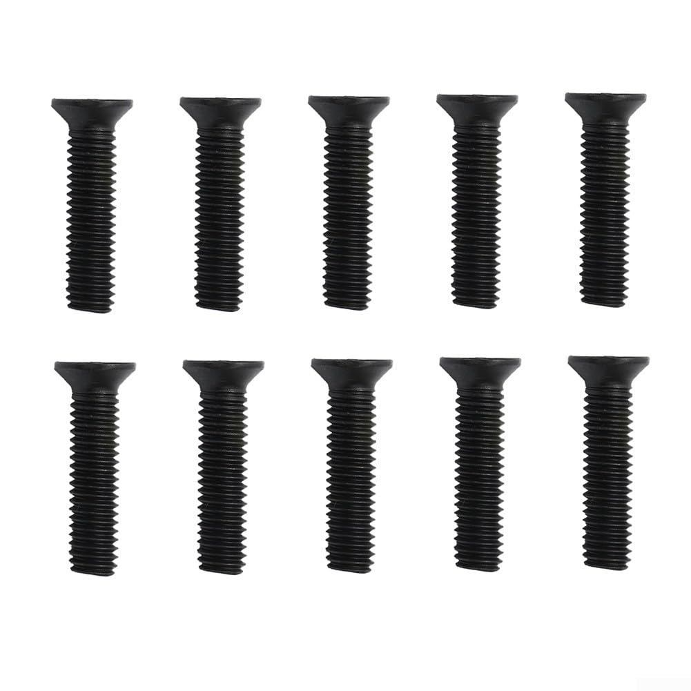 10Pcs Left Hand Thread Fixing Screws for UNF Drill Chuck Shank Adapter, M5/M6 25mm Reverse Thread Bolts for Power Tools Workshop Equipment(M6)