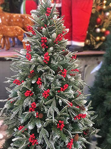 Jk-Gmte 42Packs Artificial Red Berry Stems Holly Berry Branches Fake Burgundy Berries Picks For Christmas Tree Xmas Wreath Decorations Floral Holiday Home Diy Crafts Decor (42, 7.2Inch) #TOP2