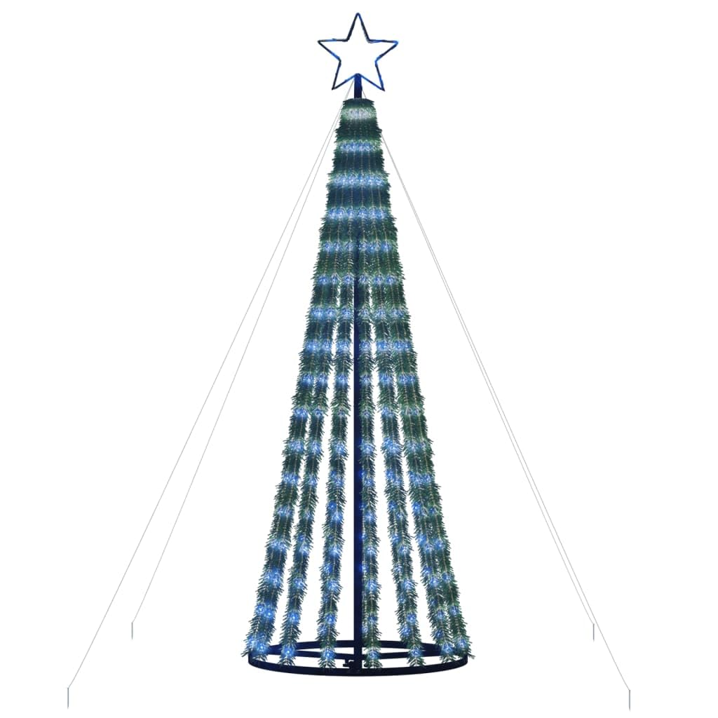 Weihnachtsdekorationen Haus Weihnachten 275 LED Blau 180 cm PVC Beleuchtung Weihnachtsbaum Kegel Kompaktes Design Weihnachtslicht für den Außenbereich Gärten 8 Beleuchtungsmodi