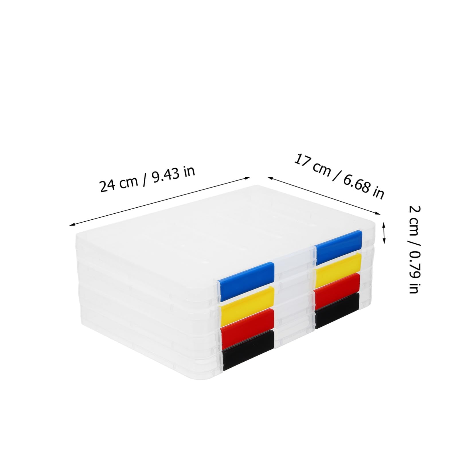 Set 4 Pezzi Scatola per File Trasparente in Plastico Superficie Liscia Non Facile da Deformare, Contenitore Organizzatore per Documenti da Scrivania e Ufficio