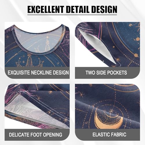 senya Dreamy Moon Constellations Summer Pajamas Set Short Cotton Sleepwear 2 Piece4