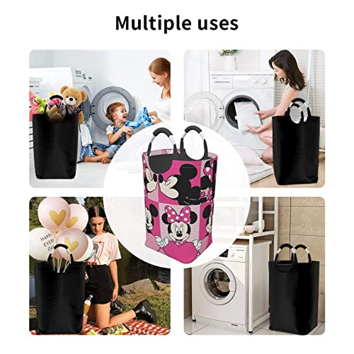 Pink Laundry Hamper Foldable Square Laundry Bag Waterproof For Washing Storage, 50L #TOP4