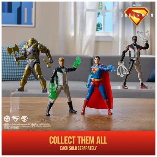 DC Comics, Superman, Linterna Verde, Figura de acción Epic Strike, 15 cm, Estilo como el de la película, Incluye 2 Accesorios, Juguetes para niños y niñas a Partir de 4 años