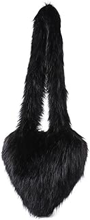 YLTXZDJNZ Womens Faux Fur Shoulder Bag Furry Purse Handbag Crossbody Bag Heart Shaped with Shoulder Strap