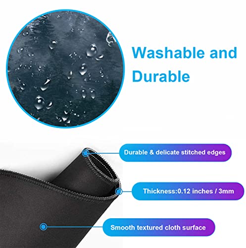 Large Extended Gaming Mouse Pad with Stitched Edges