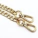 MW 63" DIY Iron Flat Chain Strap Handbag Chains Accessories Purse Straps Shoulder Cross Body Replacement Straps, with Metal Buckles (Gold)