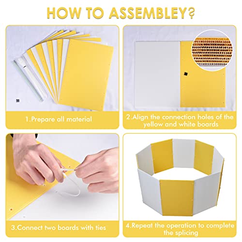 Chick Brooder Box Kit-Reusable Chick Brooder Starter Kit-Safety Chick Starter Kit With Dense Holes On Hollow Corrugated Boards For Chicks Ducklings (Yellow White Color) #TOP2