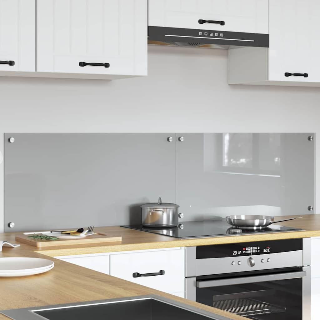 Generisch Küchenrückwand 2 pcs Hellgrau 80 x 40 cm Gehärtetes Glas,Heim Garten,Küche Esszimmer,Küchenhelfer -utensilien-3415449