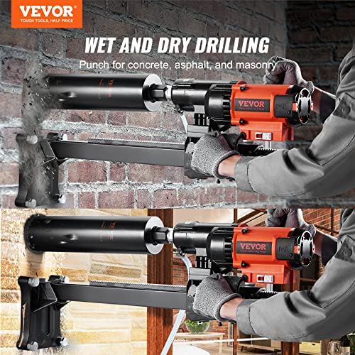Image of VEVOR Diamond Core Drilling Machine, 8in Wet&Dry Concrete Core Drill Rig with Stand, 750RPM Speed & 1-1 /4 inch 5 /8 inch Thread & Lifting Handle, 8in Drilling Diameter for Concrete Brick Block Stone, 2500W