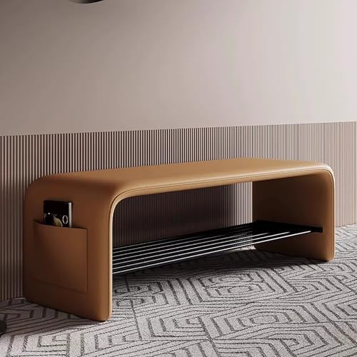 Banc de rangement à chaussures moderne en cuir synthétique pour l'entrée