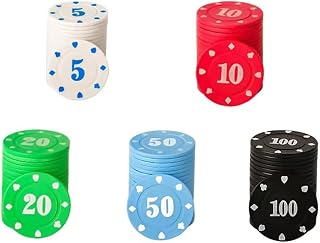 Poker Chips with Denominations,Poker Chips,Denomination Poker Chips Set with Storage Box(100PCS)