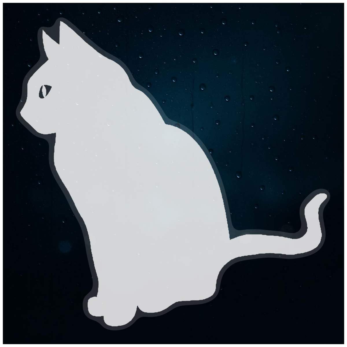 Azeeda Medium 210mm 'Cat' Clear Static Window Cling Sticker/Decal (White) (WC00005078)
