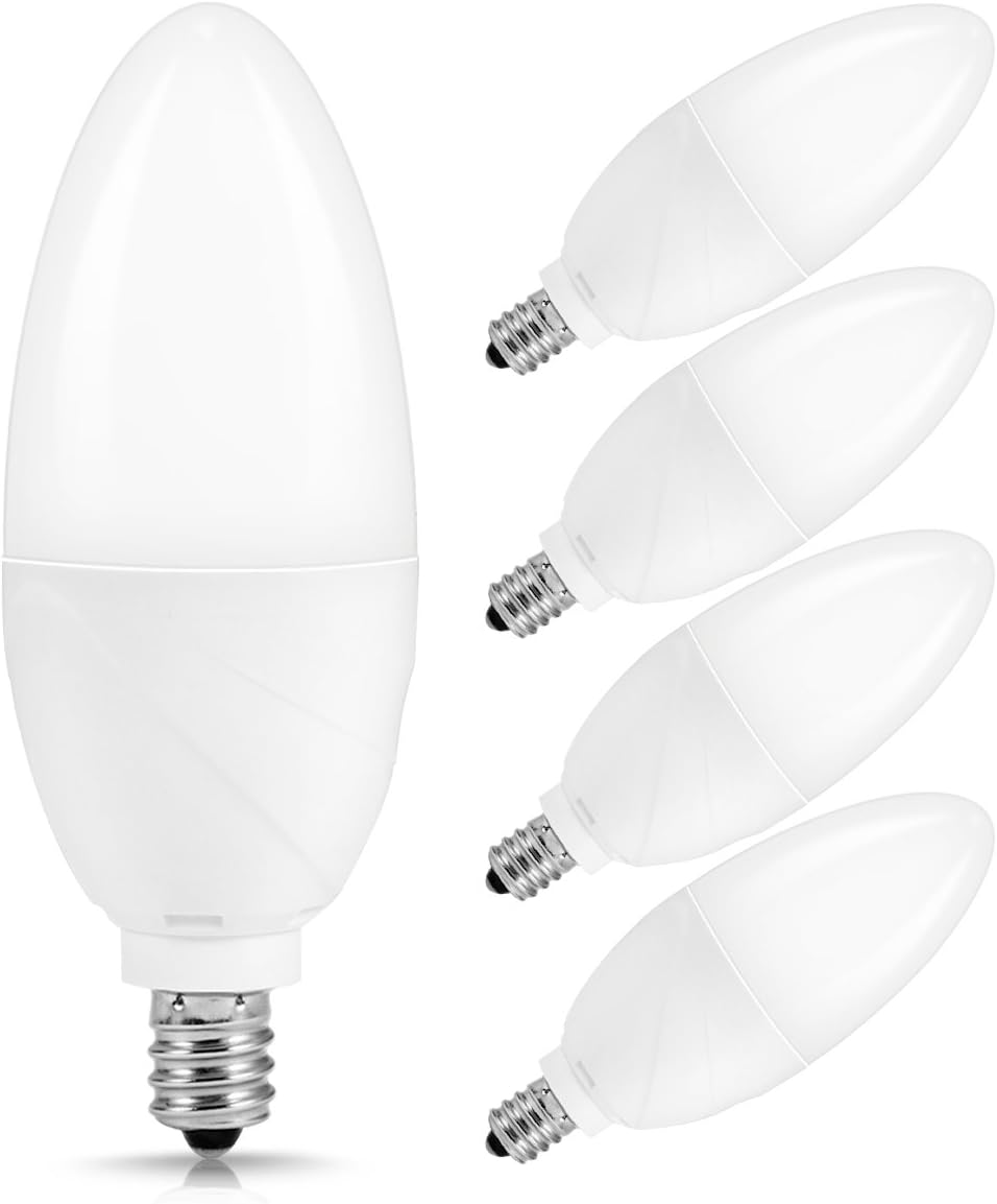 60W Equivalent E12 Candelabra Bulbs, JandCase 6W Daylight