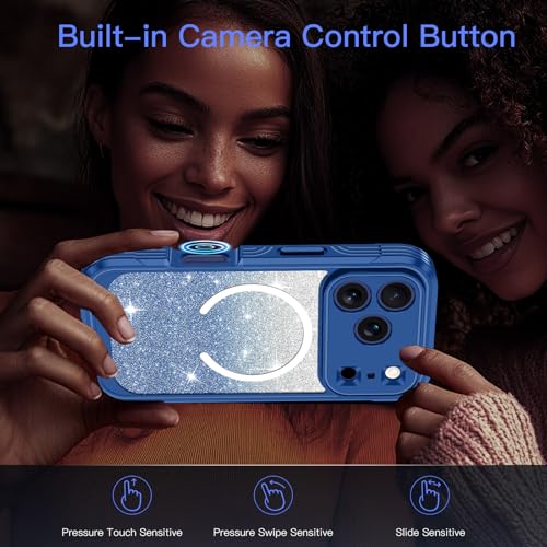 Casetego for iPhone 17 Pro Max Case Magnetic,Compatible with MagSafe,Built-in Privacy Screen Protector,Slim Glitter Sparkle Full Shockproof Protective Girls Case for Apple iPhone 17 Pro Max,Dull Deep by Casetego - Used condition - Image 9