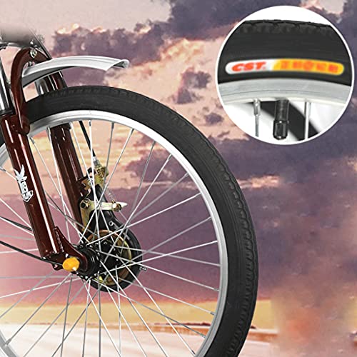 Dreirad für Erwachsene, 20 Zoll, Trike, Fahrrad mit Einkaufskorb, 3-Rad-Fahrrad für Senioren, Frauen, Männer, Trikes, Freizeit, Einkaufen (rot) – Bild 6