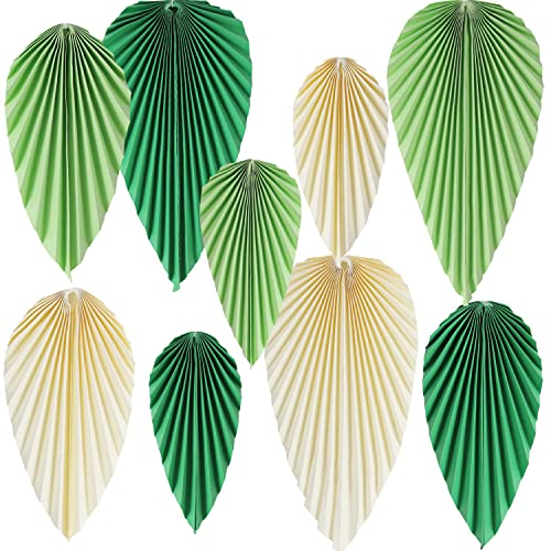 Image of Easy Joy Paper Leaves Decorations for Wall Paper Fans Classroom Decoration Leaves Backdrop Decor Wall Decor,Set of 9