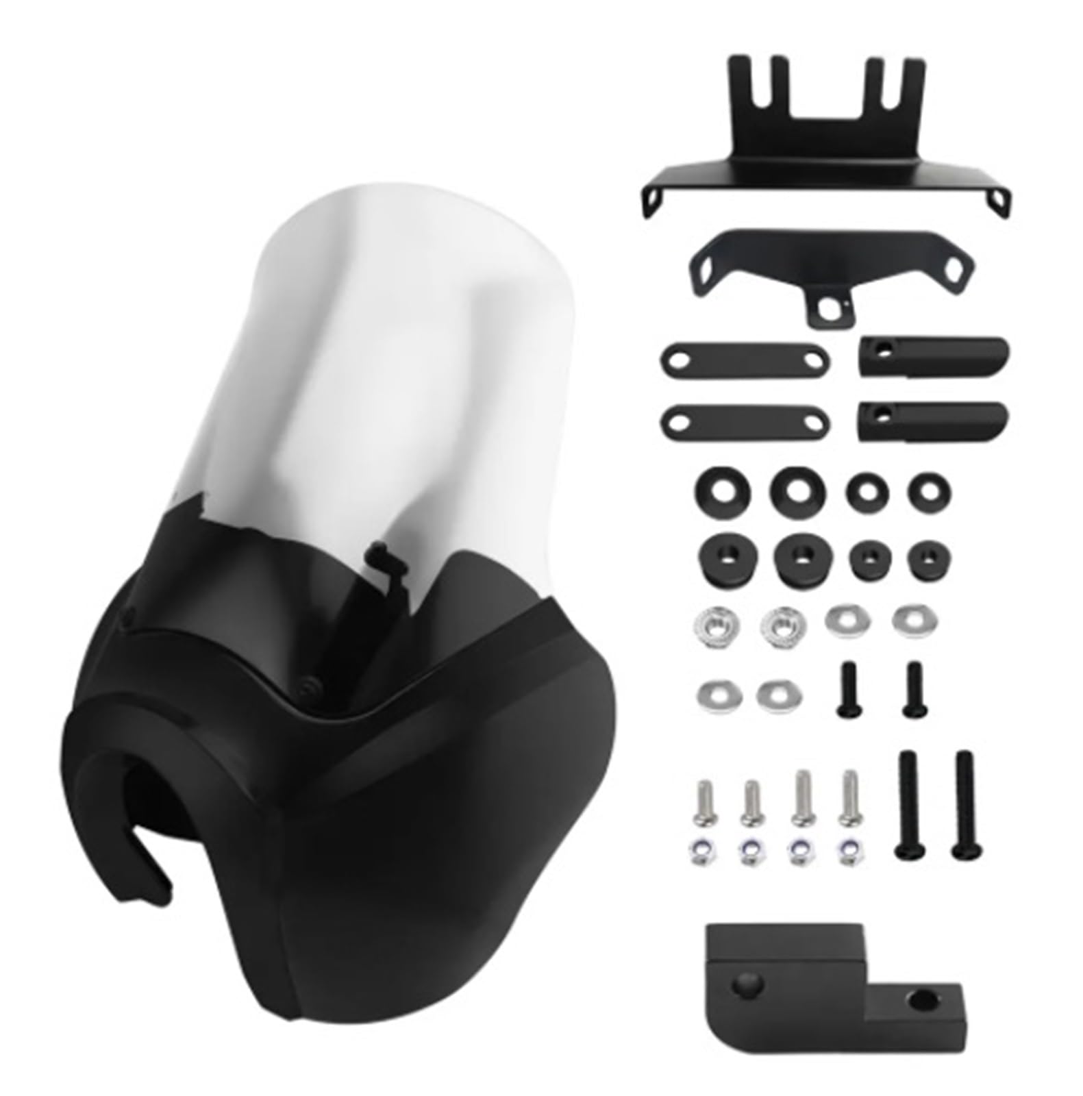 DGHBNP Motorbike Cowls Fit For Harley Dyna FXDXT T-Sport Dyna Fairing With 15“ Windshield Kit, 5.75" Front Headlight Fairing Cover Hump Tail Fairing(Matte BK-CLEAR)