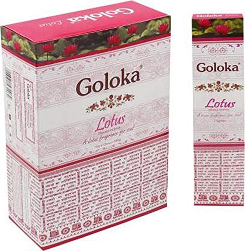 Goloka Lotus Incense Sticks Agarbatti Indian Natural Fragrance Hand Rolled Pack of 2