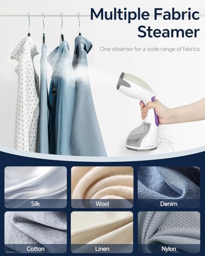 BEAUTURAL Steamer for Clothes, Portable Handheld Garment Fabric Wrinkles Remover, 30-Second Fast Heat-up, Auto-Off, Large Detachable Water Tank - Image 6