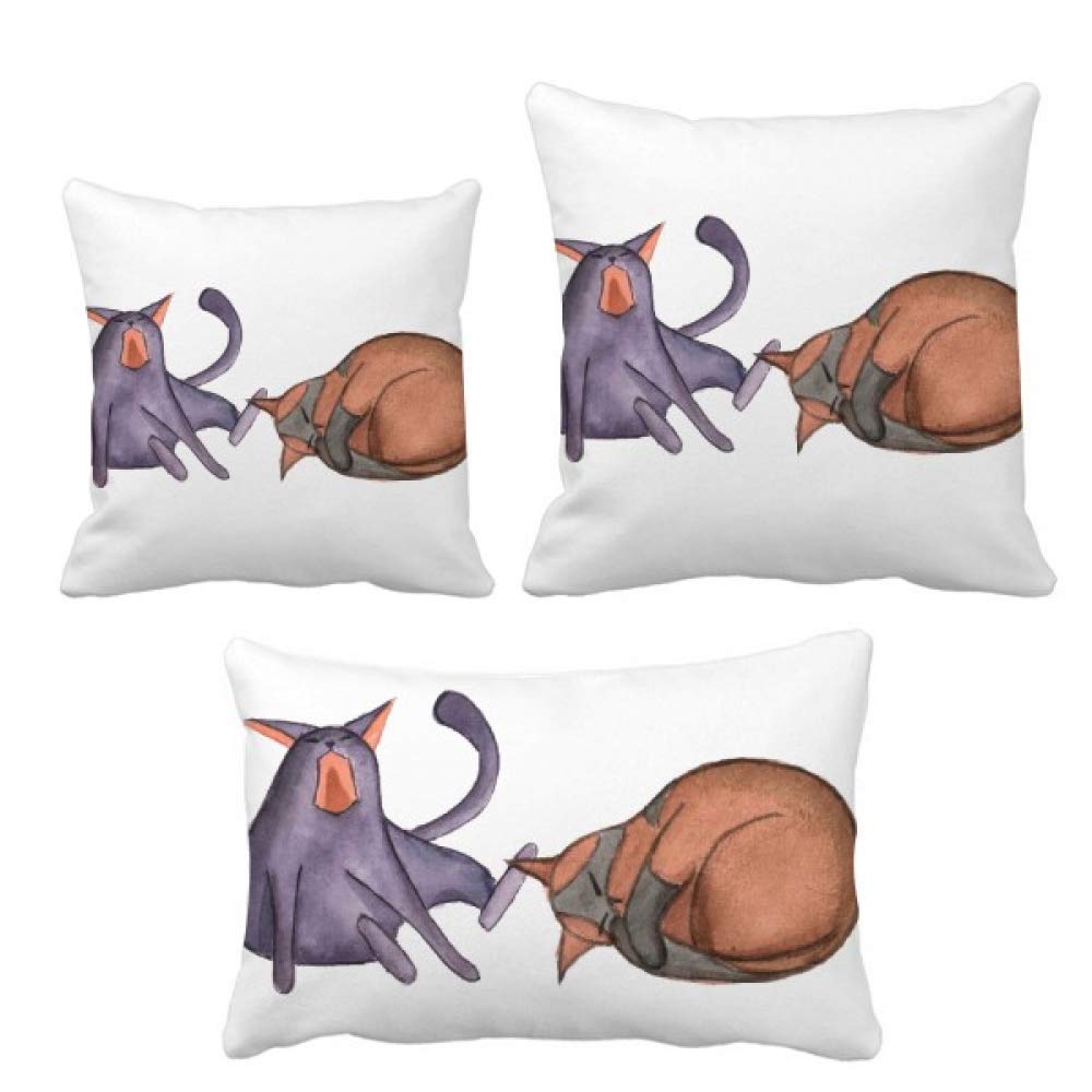 Coussin aquarelle chat bleu Miaoji pour creer une ambiance cocooning sur votre canape