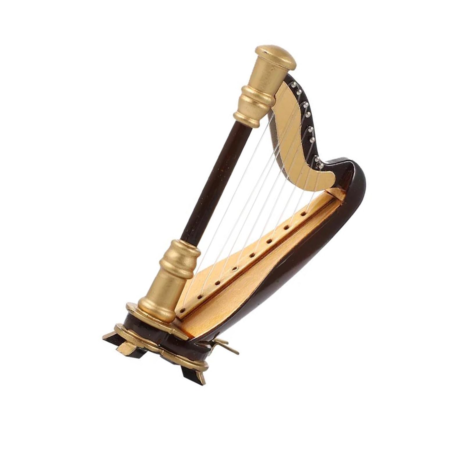 Mini Harpe Décorative En Bois - 14 Cm - Avec Support - Coffret Cadeau - Idéal Collection Et Déco