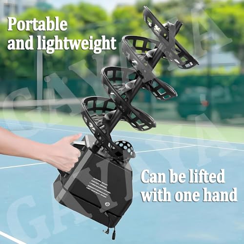 Lanciatore automatico da tennis con telecomando, batteria da 5200 mAh, treppiede regolabile (60-105 cm), frequenza e direzione regolabili per pratica e allenamento