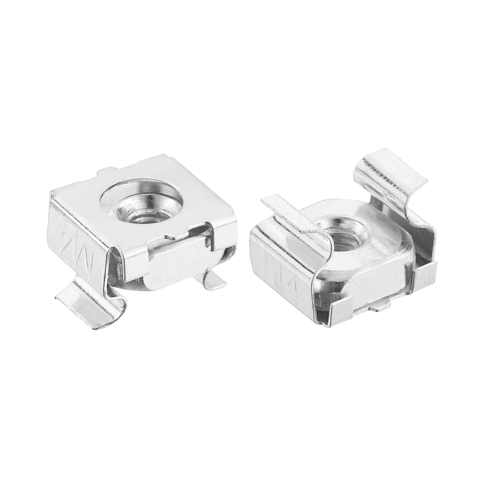QUARKZMAN Dado a Gabbia M4 x 0.7mm, 50Pz Dadi a Gabbia Snap-In, Dado Metrico in Acciaio Carbonio Zincato per Armadio Rack Server, Argento