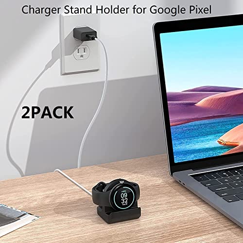 MVBOONE Charger Stand Holder for Google Pixel Watch 2 Pack, Non-Slip Silicone Charging Dock Stand Base Bracket with Cable Management Slot (Charging Cable Not Included)
