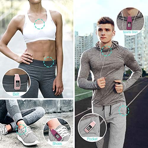 MoKo 2-Pack Clip Holder Compatible with Fitbit Inspire/Inspire HR/Ace 2, Soft Silicone Clip Clasp Case Women Men Sport Clip Accessory - Wine Red & Sakura Pink