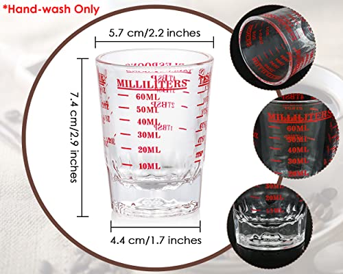 Measuring Cups 2 Pieces Small Measuring Cup with 4 Kinds of Scale Shot Glass Measuring Cup for Small Amount Liquid - 60 Millilitre - Image 2