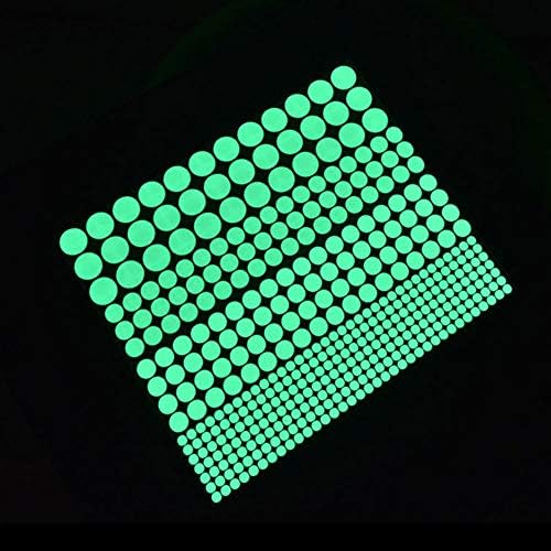 Glow in The Dark Wall Stickers, Buery 407 Pcs Removable Glow in Dark Dots Wall Decals Stickers Room Decor Kit, Adhesive Dots Luminous Ceiling Decals for Kids Bedroom Halloween Home Decoration