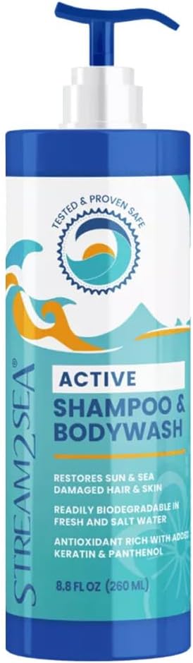 Non Toxic Shampoo and Conditioner, Body Wash 3 in 1 for Swim - Reef Safe Swimmers Shampoo for Men, Women or Kids - All Natural Organic Shampoo and Conditioner Set with Biodegradable Soap 260 ml