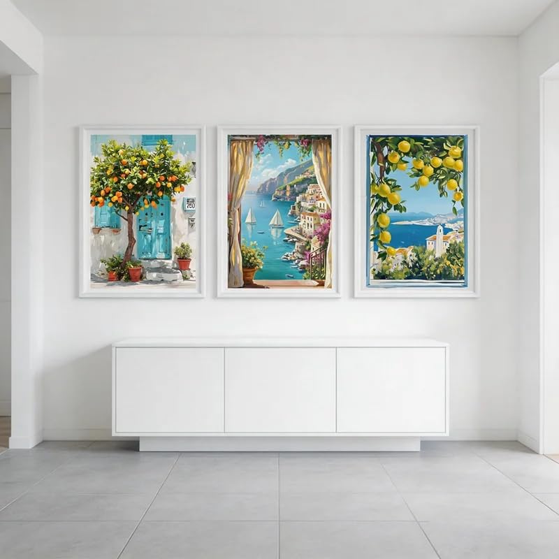 Tableau sur toile azur et agrumes pour une douceur méditerranéenne - 3