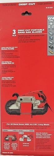 for Milwaukee Tool 48-39-0551 10/14 Tpi Standard Deep Cut Portable Band Saw Blade 3 pk