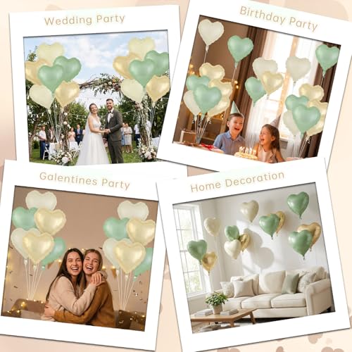 Image of 12 Pcs Colorful Heart Balloons,18 Inch Heart Foil Balloons Love Balloon Valentine Balloon for Birthday Party Wedding Engagement Party Baby Shower Valentine Day Decorations
