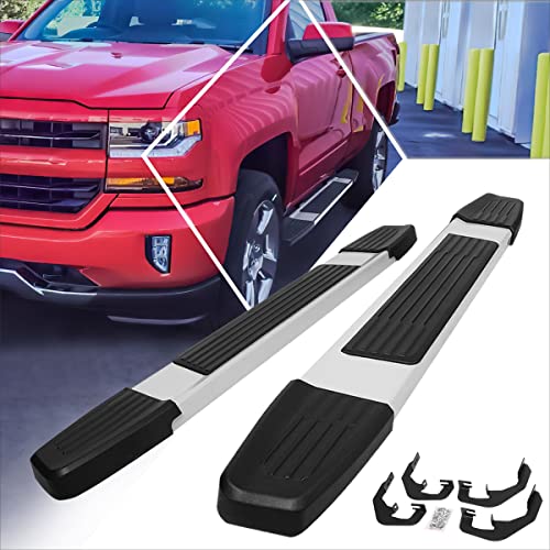 Estribos laterales aluminio 6 pulg Silver para Silverado miniatura 2