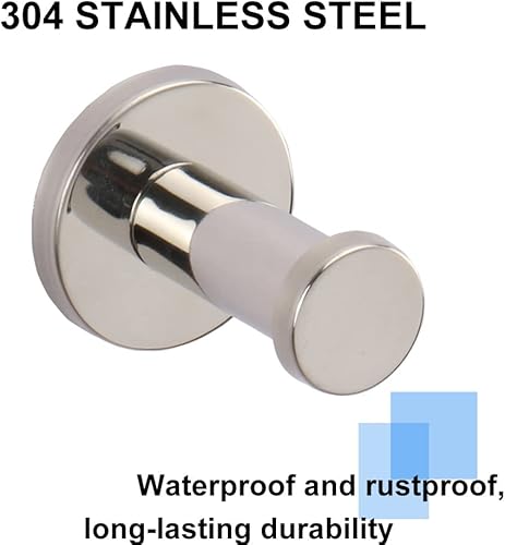 Miniatura 2 de Vanloory Ganchos para toallas de baño, paquete de 6 ganchos redondos para abrigos, gancho resistente para bata montado en la pared, colgador de ropa
