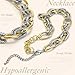 Lushboom 14K Gold Plated Two Tone Chunky Chain Necklace for Women | Trendy Silver Twist Chain Layering Link Necklaces Designer Dupes Jewelry