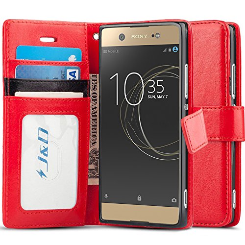J&D Compatible para Xperia XA1 Ultra Funda, [Protección de Cartera] [Soporte Plegable] Funda Pesada Resistentes Billetera para Sony Xperia XA1 Ultra Funda Cuero - [No para Sony XA1 Plus/Sony XA1]