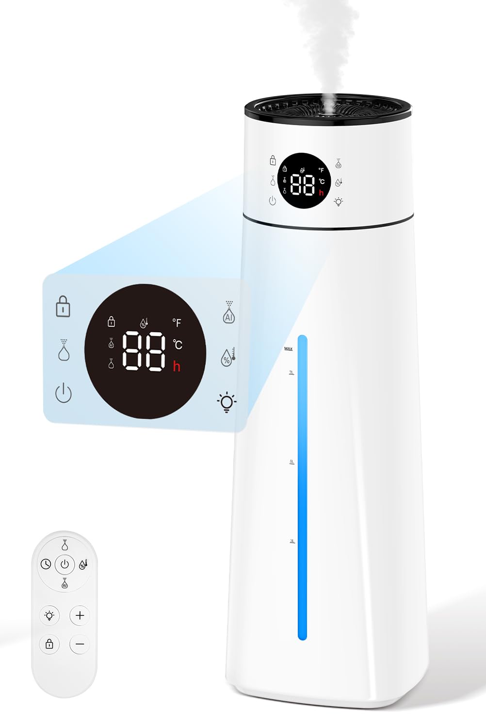 Humidificateur d'Air Chambre 8L Silencieux Top-Fill