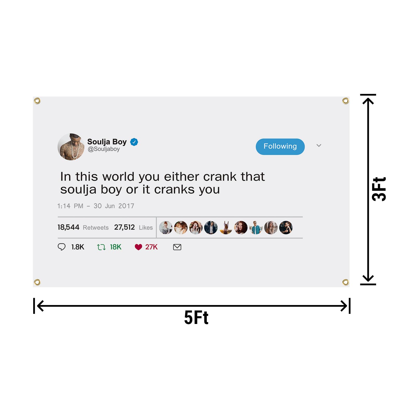 Amazon.com: Funny Soulja Tweet Graphic Boy Tapestry In This World You  Either Crank That Soulja Boy Or It Cranks You 3x5 Feet Tapestry for Bedroom  Aesthetic, Funny and Meme Tapestries for College