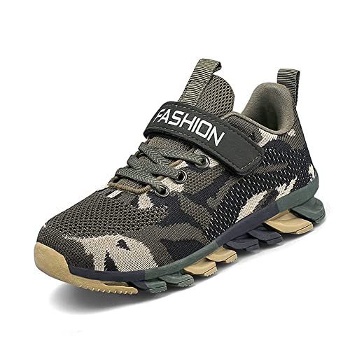 ailishabroy Boys Girls Camouflage Sneakers Non Slip Kids Tennis Shoes Lace-up Lightweight Athletic Sports Running Walking Shoes for Boys Girls Big Kid
