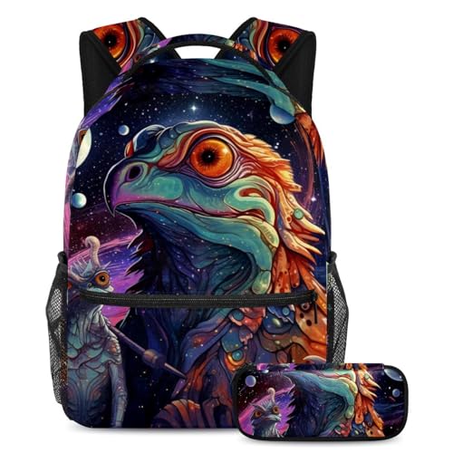 Lot de 2 cartables animaux étoilés multicolores pour garçons et filles