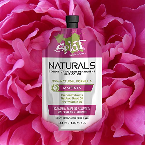Splat Naturals In Magenta, Conditioning Semi-Permanent Pink Hair Color Kit, 6 Oz #TOP3