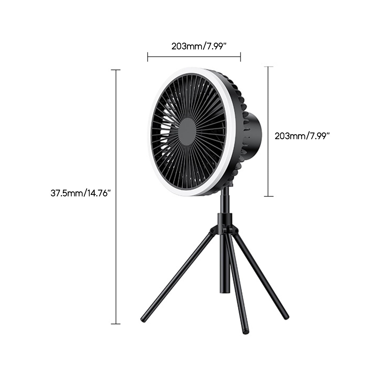 Ventilatore da tavolo con telecomando da 10000 mAh, ventilatore da soffitto con luce a LED e treppiede, per ragazzi e ragazze, per viaggi, vacanze, spiaggia