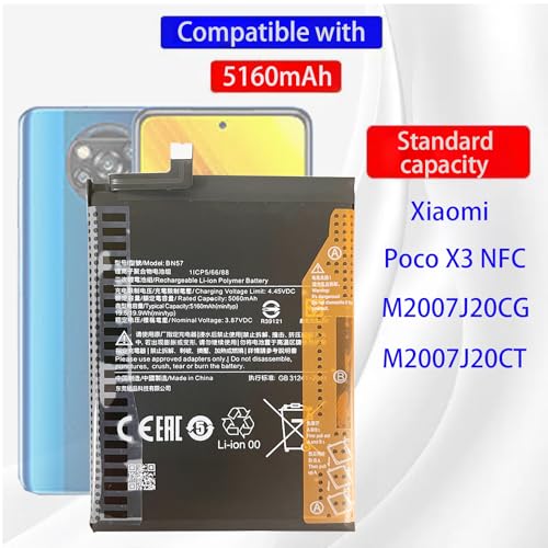 Batterie BN57 compatible Poco X3 NFC idéale pour voyager