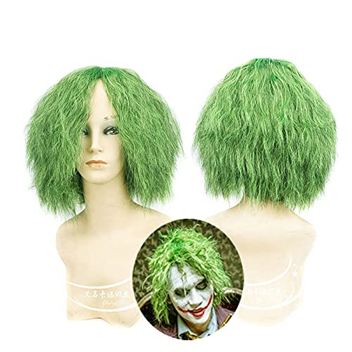 Wig for 1:1 Film Batman The Dark Knight Le Joker Vert Perruque Cosplay Joker Hommes Perruque Synthétique Résistance À La Chaleur Bouclés Cosplay Perruque Cover