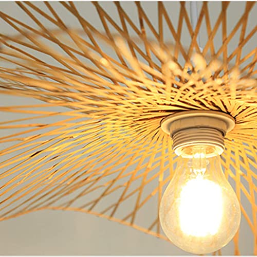 Lámpara de techo de bambú regulable para iluminar comedores oscuros 8