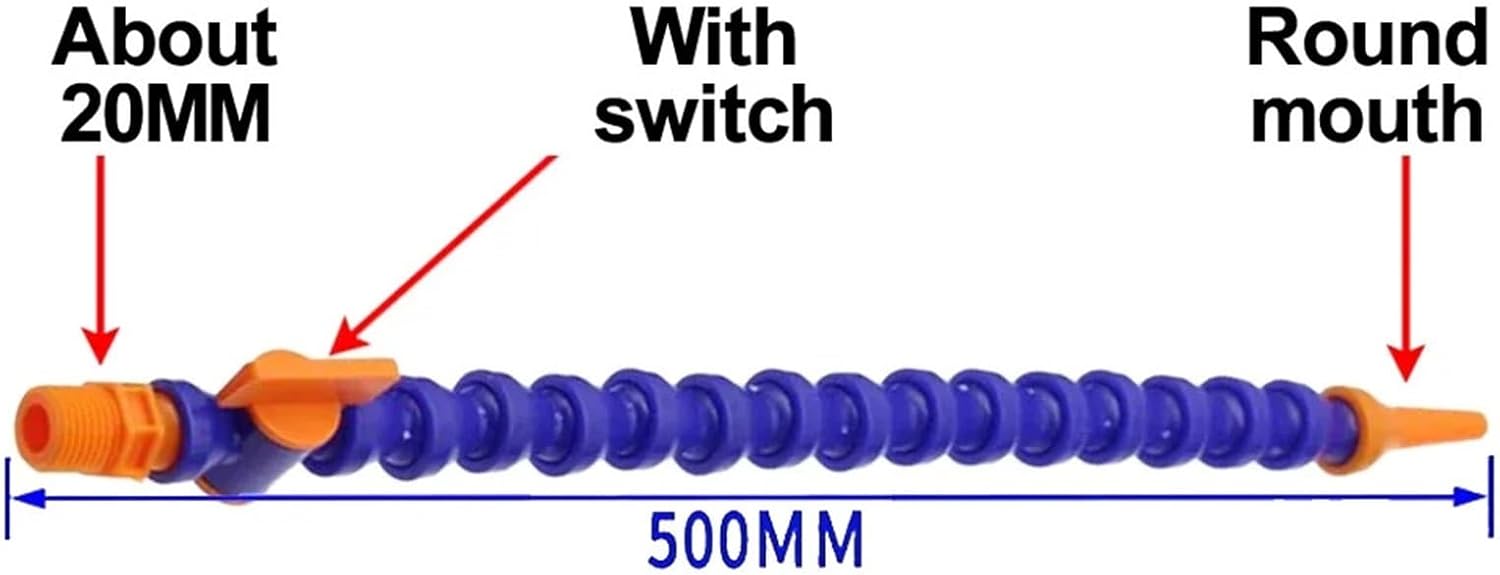 1pcs Pneumatic Tube 1/4" 3/8" 1/2" BPS Male Thread Plastic Flexible Water Oil Coolant Pipe Hose For Lathe CNC Machine(Switch (round mouth))